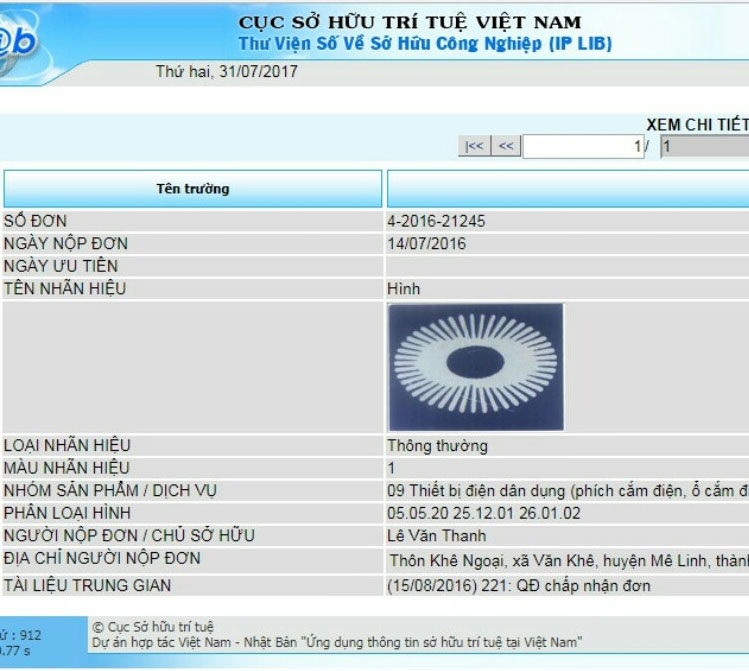 Chứng nhận sở hữu trí tuệ
